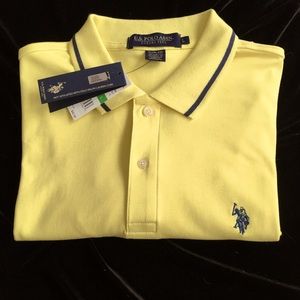 US Polo Assn. Yellow And Navy Blue Polo Shirt